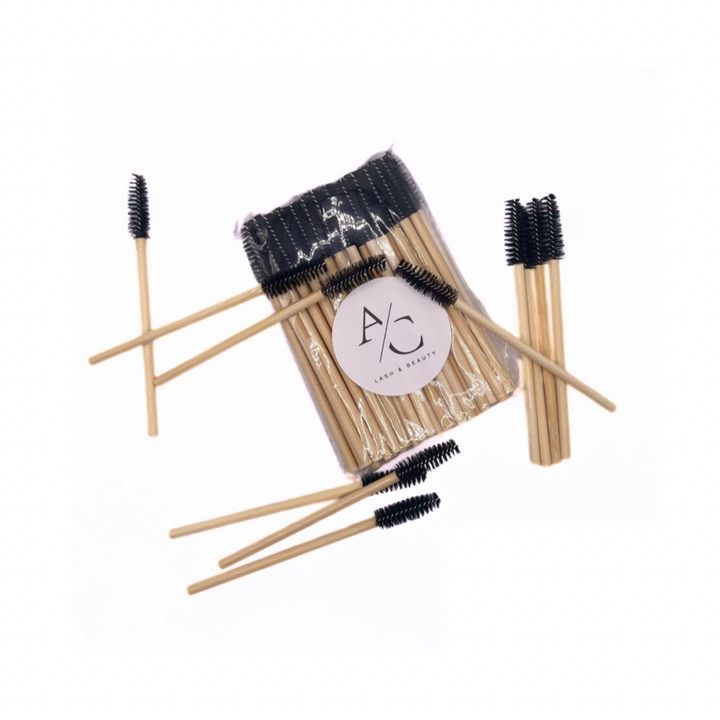 Bamboo Spoolie with Black Brush-50pcs