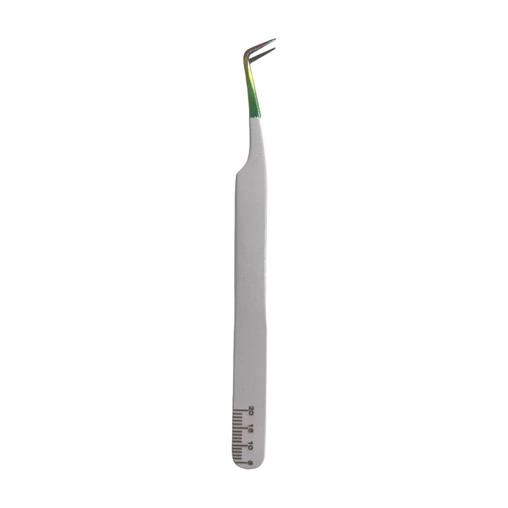 Matte White- 90 Degree Volume Tweezer With Fiber tip