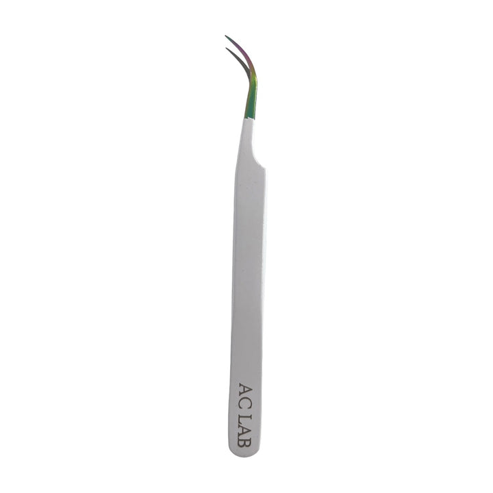 Matte White- S Shape Isolation Tweezer With Fiber tip