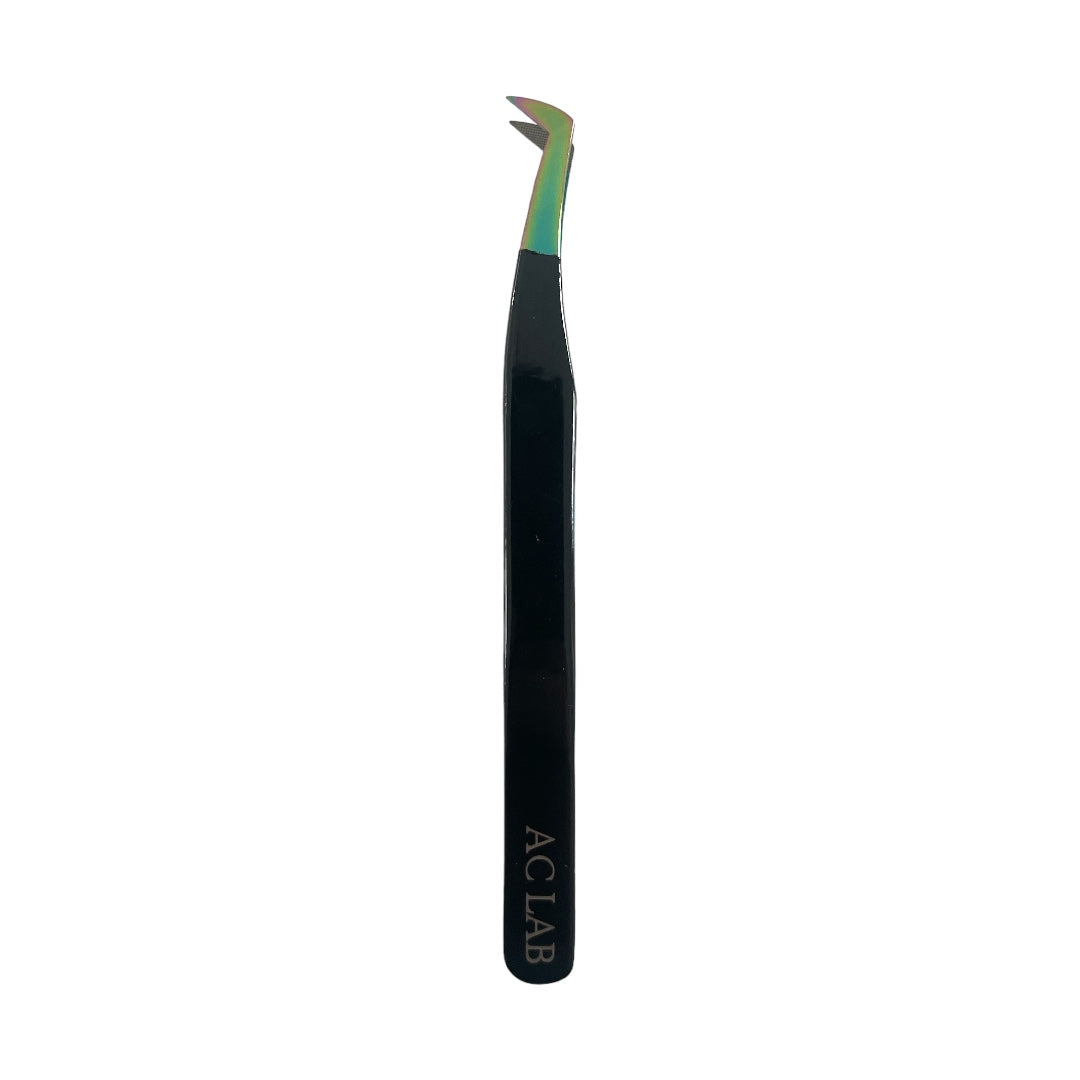 Silk Black- Angled Volume Boot Tweezer with Fiber Tip