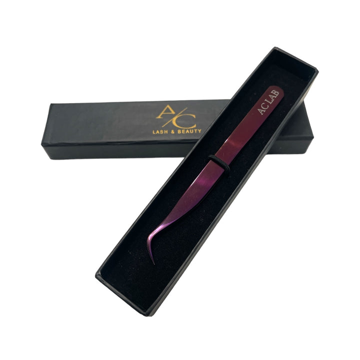 Purple Lust- J Curved Fiber Angled Tweezer