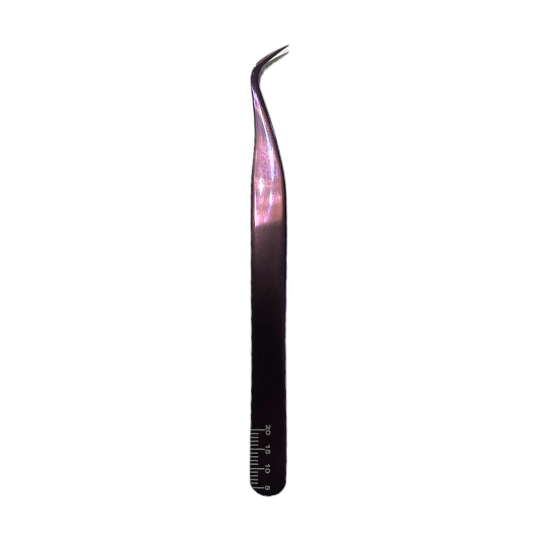 Purple Lust- J Curved Fiber Angled Tweezer