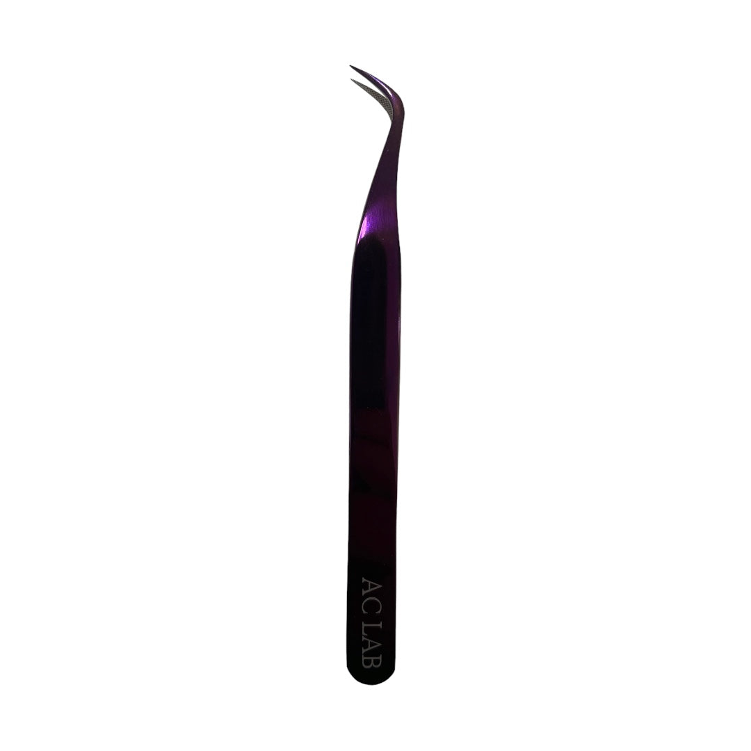 Purple Lust- J Curved Fiber Angled Tweezer