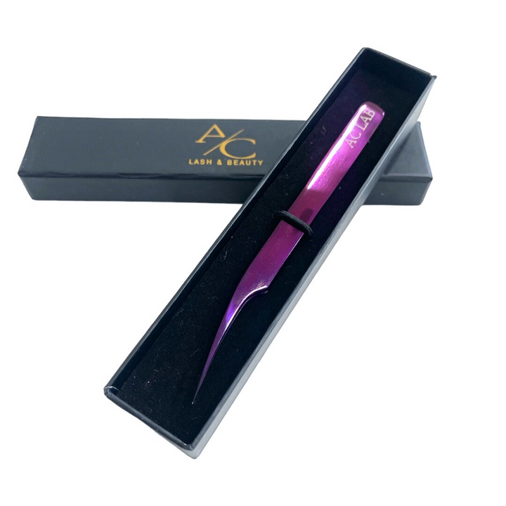 Purple Lust- Medium Curved Isolation Tweezer With Fiber tip