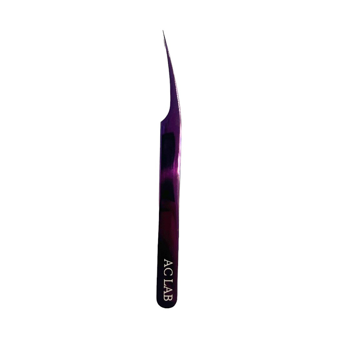 Purple Lust- Medium Curved Isolation Tweezer With Fiber tip